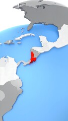 Fototapeta premium A map of North America highlighting a region near Florida