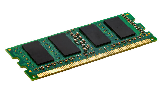 Green Circuit Board RAM Module with Black Memory Chips