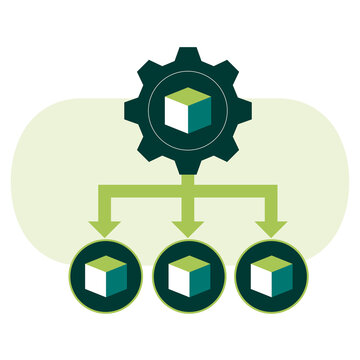 AI Model Deployment & Distribution Icon, Scalable Model Serving System Integration Multi Output Machine Learning Deployment Architecture