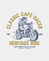 Obraz premium Vintage Cafe Racer Motorcycle Club Heritage Ride Design.