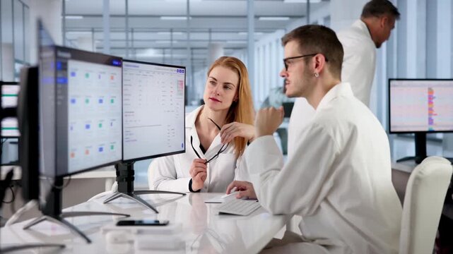 Doctors Reviewing Regulatory Compliance Dashboards