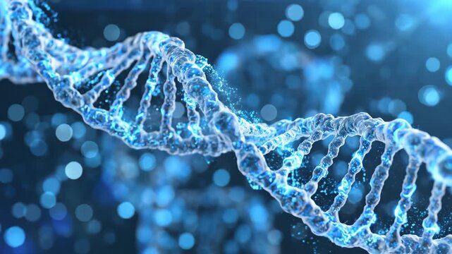 Double helix DNA strand for commercial backgrounds, digital design, and advertising