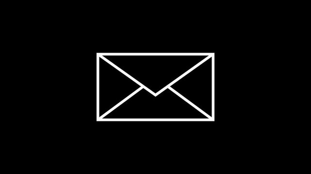 Simple white envelope with a red x mark on a black background