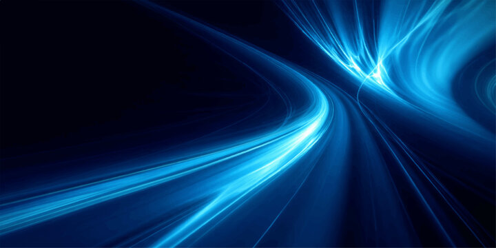 Abstract blue background design featuring glowing digital lines and flowing waves of light that create a motion texture for a dynamic energy wallpaper