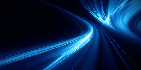 Fototapeta premium A glowing abstract blue background featuring dark textures and digital wave lines that create a motion design with light energy rays for a professional wallpaper backdrop