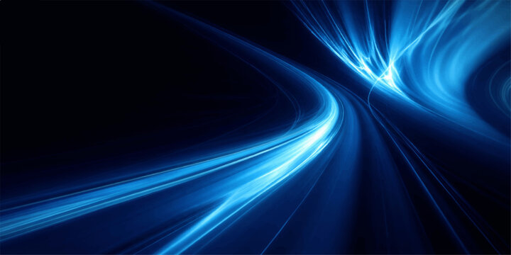 A glowing abstract blue background featuring dark textures and digital wave lines that create a motion design with light energy rays for a professional wallpaper backdrop