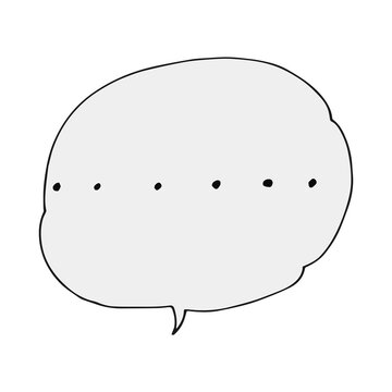 沈黙のセリフ入り漫画の吹き出しアイコンを手書きした絵文字素材