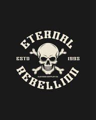 Fototapeta premium Eternal Rebellion Skull and Crossbones Emblem.