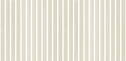Obraz premium SEAMLESS pattern of white wooden wall panel, isolated on transparent background. Decorative accent wall, space divider or fence design. 