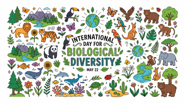 International Day for Biological Diversity May 22 Doodle Art