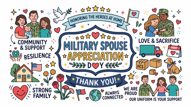Military Spouse Appreciation Day - Love, Support, Family, Heroes