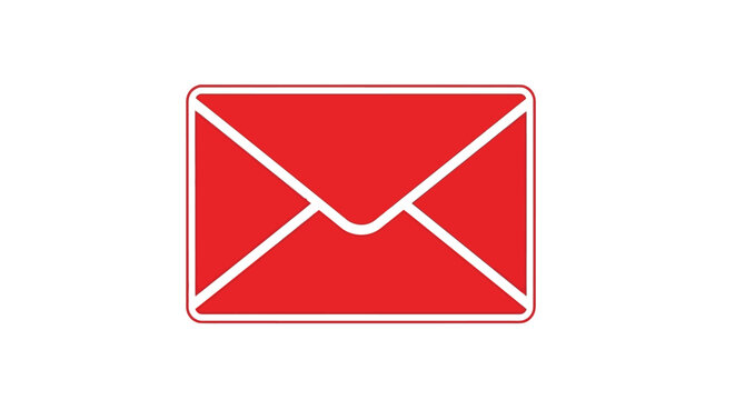 A vibrant red envelope design with a white outline silhouette