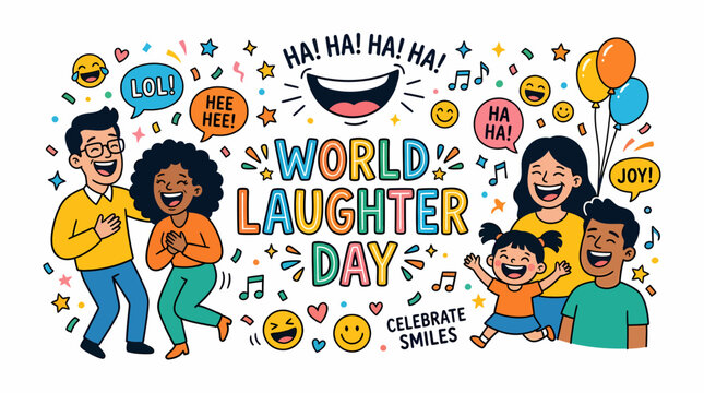 World Laughter Day Celebration - Happy People Laughing Together