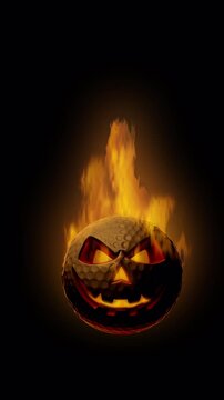 Burning halloween golf ball fire flame alpha overlay