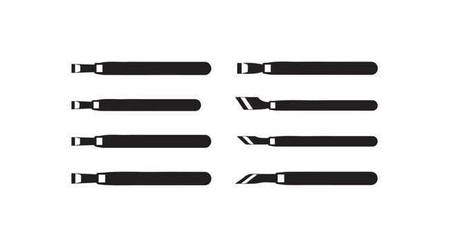 Surgical Scalpel Blades Arranged for Medical Procedures and Crafting Projects