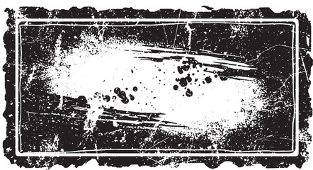 Obraz premium Distressed rectangular frame with grunge texture and splatter effect Vector border for graphic design.