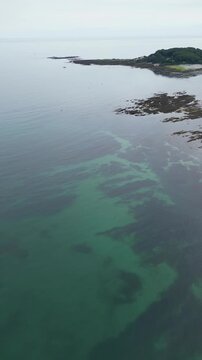 High Angle Footage of Beach and Ocean at Looe Town of England During Hot Sunny Day of June 29th, 2025