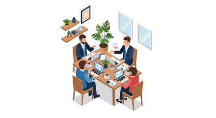Fototapeta premium Business people sitting at meeting table.