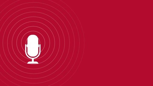 Podcast. Podcasting Sound Audio Wave animation