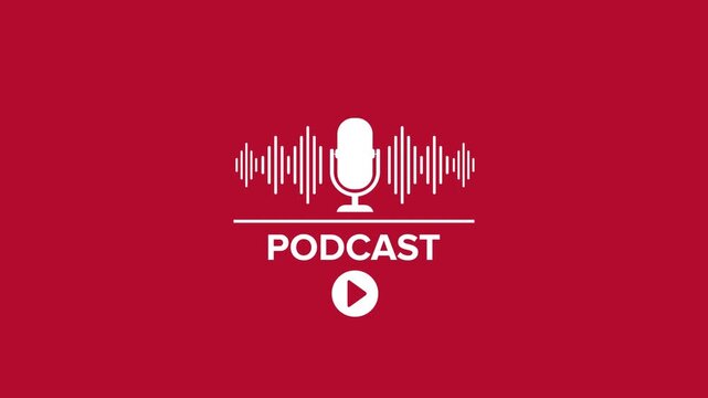 Podcast. Podcasting Sound Audio Wave animation