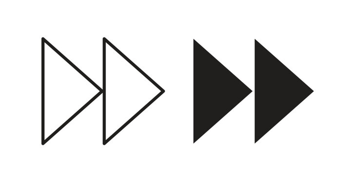 Fast forward icon vector illustration in line style. flat silhouette designs