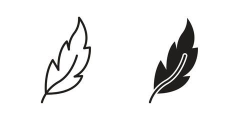 Fototapeta premium Feather icon vector illustration in line style. flat silhouette designs