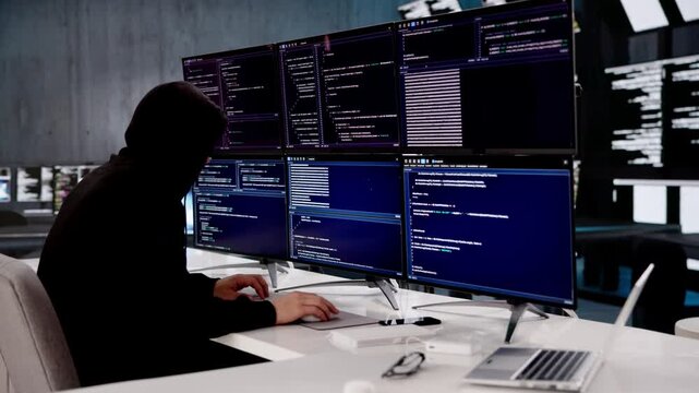 Hacker Types Rapidly On Computer