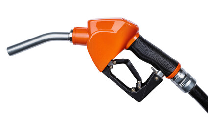 Orange Fuel Nozzle with Silver Hose and Black Trigger