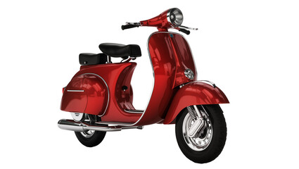 Vintage Red Scooter with Black Seat and Chrome Accents © Radovan