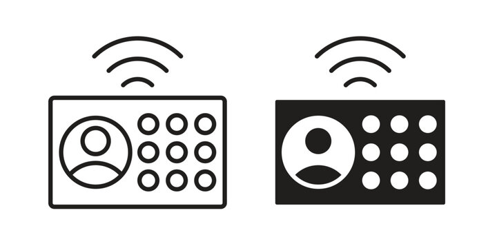 Interphone icon vector illustration in line style. flat silhouette designs