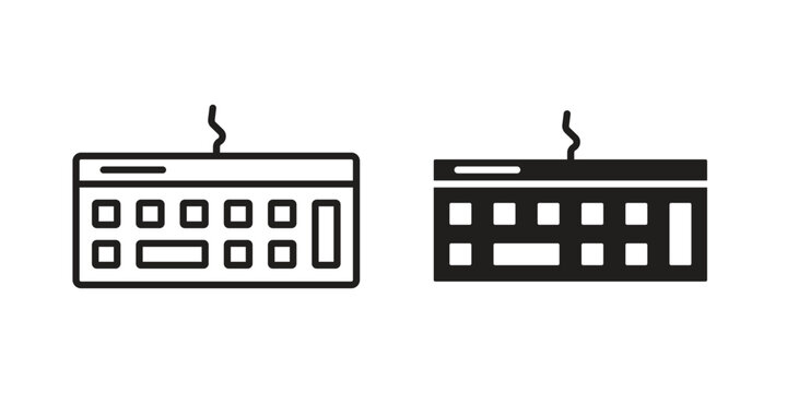 Keyboard icon vector illustration in line style. flat silhouette designs