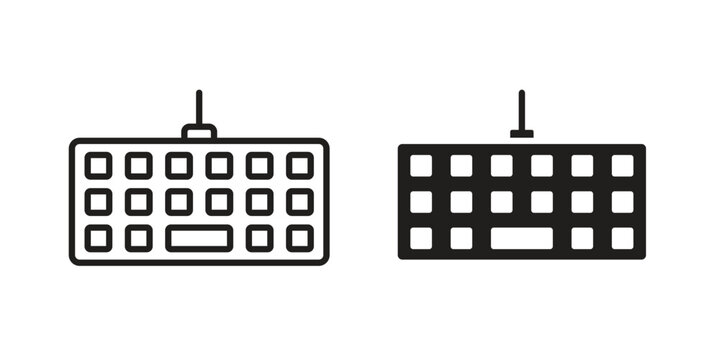 Keyboard icon vector illustration in line style. flat silhouette designs