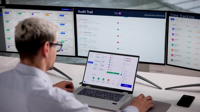Accountant Reviewing Payroll System