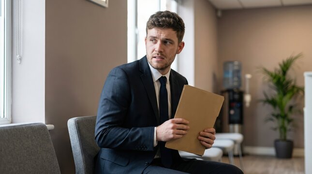 Job Interview Nerves and Job for British Young Man