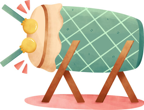 Bedug Drum Soft Gradient Illustration on White Background