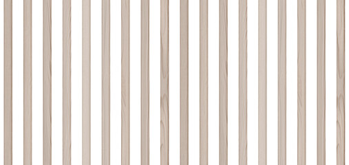 Fototapeta premium SEAMLESS pattern of beige wooden wall panel, isolated on transparent background. Decorative accent wall, space divider or fence design. 