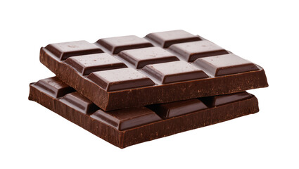 Obraz premium Dark chocolate bar segments stacked on another bar
