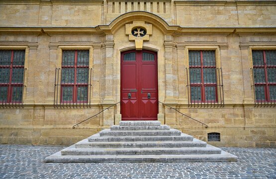 Landscape with scenic facade view of the Granet Museum in quartier Mazarin, Aix-en-Provence, Marseille France.
