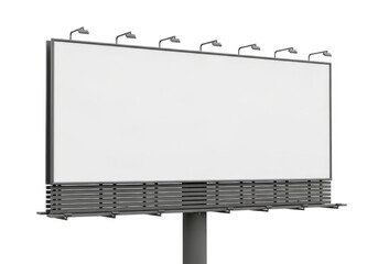 Obraz premium Blank outdoor advertising billboard structure, isolated large empty display mockup for marketing, promotion, corporate signage