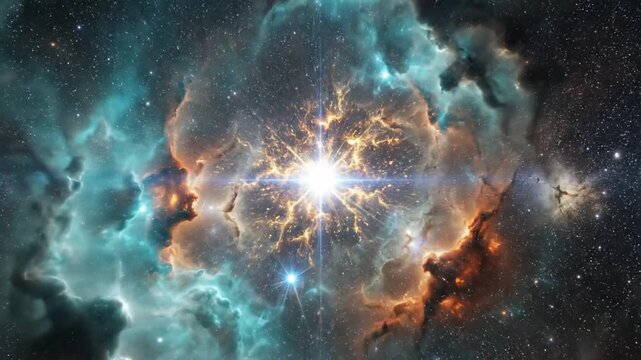 Small Magellanic Cloud Cosmic Dust Stars Field Cinematic Loop. 4K Video