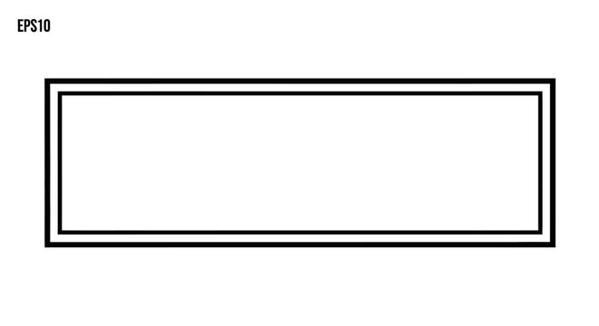 Blank Rectangular Frame, Empty Border, Simple Graphic Element, White Background