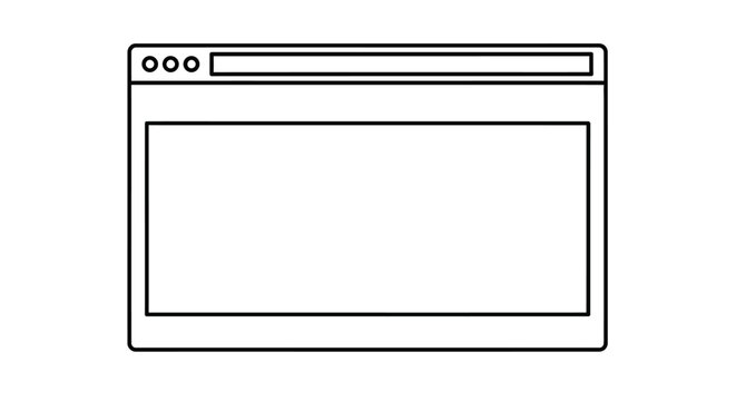 Blank Web Browser Window Outline Icon