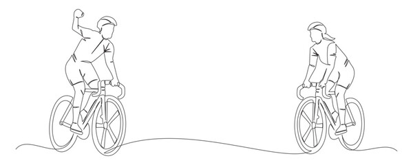 Obraz premium continuous line drawing of cycling 3.eps