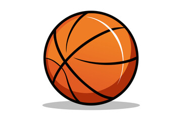 Obraz premium A vibrant orange basketball with black lines on a white background
