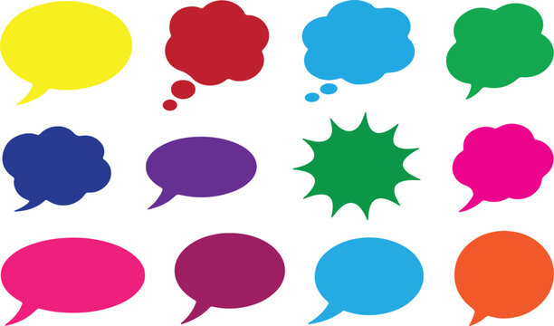 Comic Speech Bubble Vector Set Cartoon Talk Icons Collection