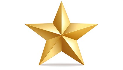 Obraz premium Golden Star Icon Isolated on White Background.
