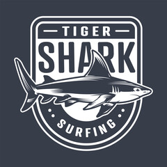 Fototapeta premium Tiger shark surfing