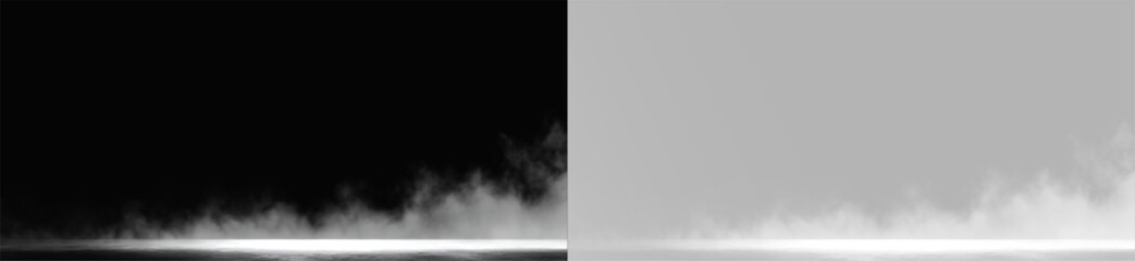 Fog and low smoke on the floor for product showcase, overlay low smoke png © theladydarina