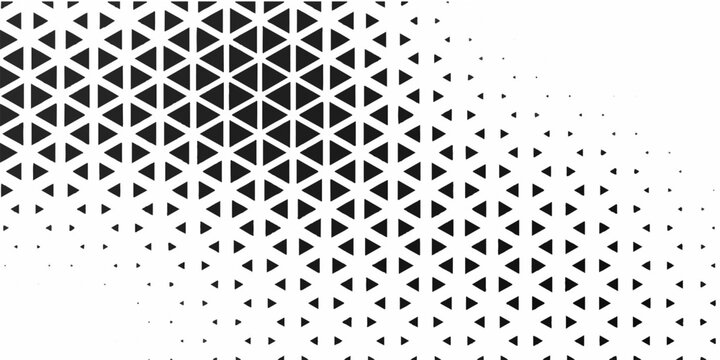 Triangle Shapes Vector Abstract Geometric Technology Background. Radial Composition Halftone Frame Triangular Retro Simple Pattern. Minimal Style Dynamic Tech Wallpaper