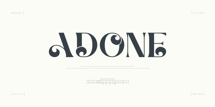 Adone Abstract Fashion font alphabet. Minimal modern urban fonts for logo, brand etc. 
